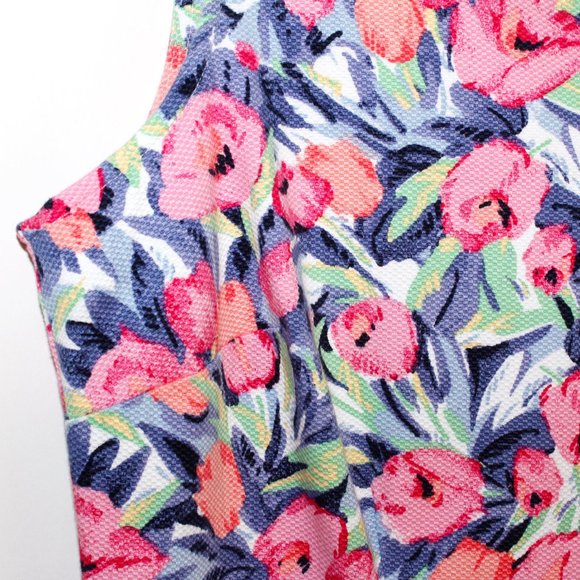 Talbots Tulip Floral Split Neck Shift Dress - Picture 7 of 16